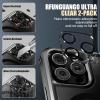 for iPhone 15 Pro Max Case Compatible with Magsafe, with 2x Tempered Glass Screen Protector, 2x Camera Lens Protector, Hard PC & Soft TPU 2 in 1 Shockproof Heavy Dropproof Design, Armor Black view 4