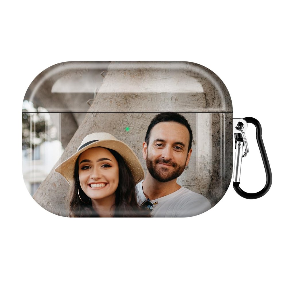 Custom Photo Case for Airpods Pro3/Pro 2/ Pro(1)/ 4th/ 3rd/ 2nd/ 1st Generation with Carabiner Keychain, Personalized Full-Wrap Glossy Print Picture Logo Text Name On Protective Cover