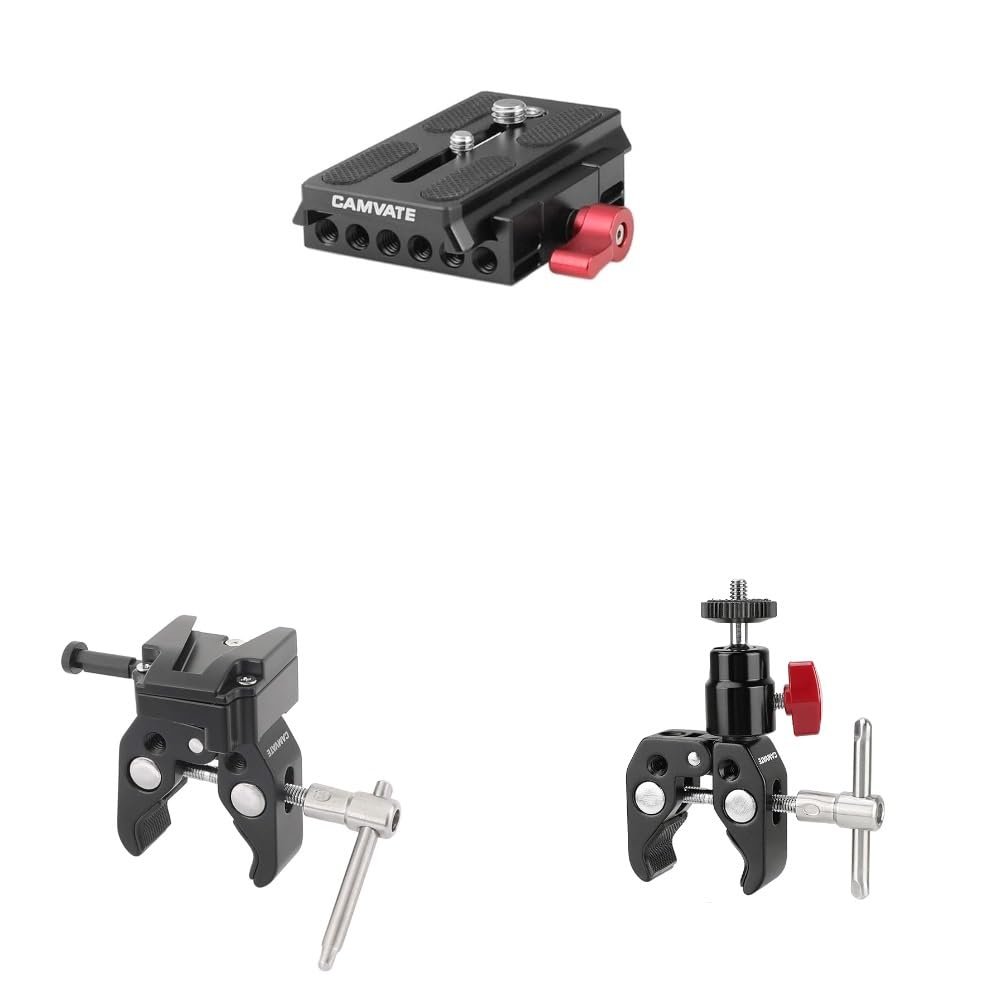 CAMVATE Quick Release Base Plate + Super Clamp + Super Crab Clamp