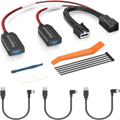 Naponal GPS Dash Cam Power Adapter,(10Pin Type D Connector)Mirror Camera Radar Charger Station GPS Dashcam Charger Cable for Select Chevy Equinox,GMC Sierra,Cadillca,Buick, Connects to Rearview Mirror