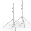 Anautin 9.2 FT Stainless Steel Light Stand Photography, 2 Pack Heavy Duty Photography Tripod Stand with 1/4 to 3/8 Screw Adapter for Strobe,LED Video Light,Ring Light, Monolight, Softbox view 1