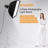 Anautin 9.2 FT Stainless Steel Light Stand Photography, 2 Pack Heavy Duty Photography Tripod Stand with 1/4 to 3/8 Screw Adapter for Strobe,LED Video Light,Ring Light, Monolight, Softbox view 2