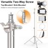 Anautin 9.2 FT Stainless Steel Light Stand Photography, 2 Pack Heavy Duty Photography Tripod Stand with 1/4 to 3/8 Screw Adapter for Strobe,LED Video Light,Ring Light, Monolight, Softbox view 4