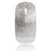 blingbybri Bling Wireless Mouse Sparkly, Silver Rhinestone Glitter Computer Mouse Wireless with USB Receiver for Girls, Bedazzled Cute Mice for Laptop, PC, Notebook, MacBook Gift - Silver White view 2