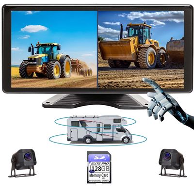 10.1" 1080P AHD Wired Reverse Rear View Backup Camera System,IP69K Waterproof Night Vision, Vibration-Proof 10G for Tractor/Truck/Excavator/Caravan/Skid Steer/Heavy Equipment RV102