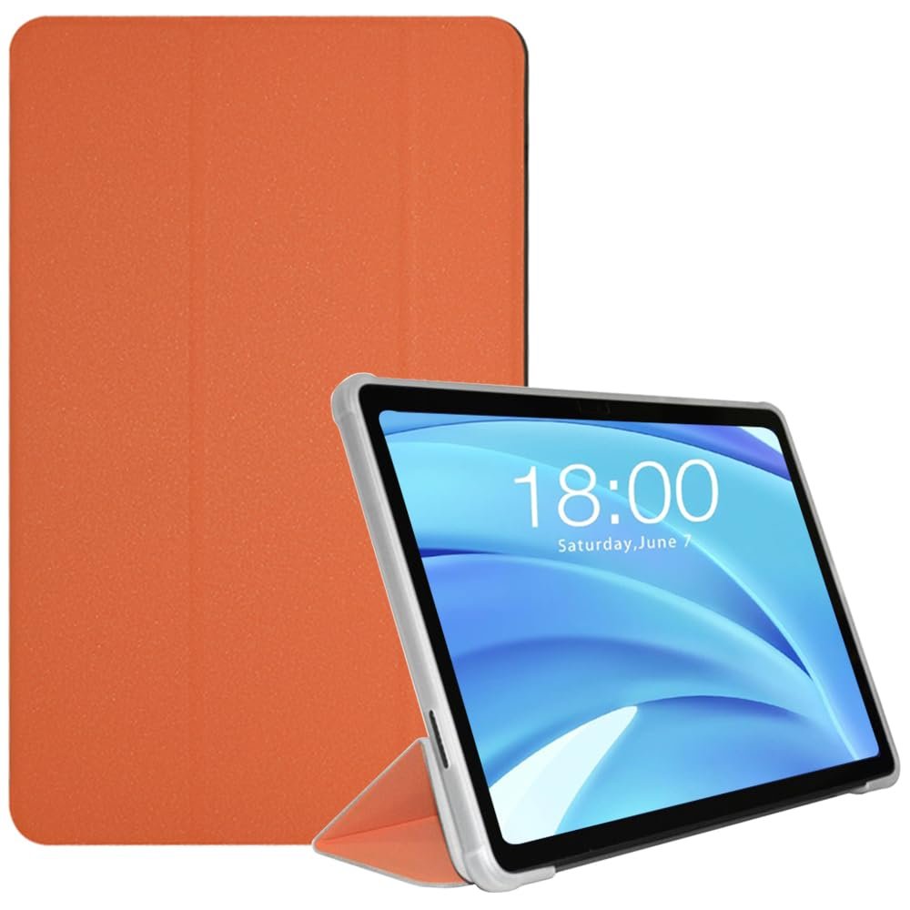 AKNICI Case for TECLAST T50HD Tablet 11 Inch, Ultra Slim PU Leather Protective Cover Case with Auto Wake/Sleep Folding Trifold Stand Soft TPU Back Shell for TECLAST T50HD Tablet 11 Inch, Orange