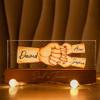 IZI POD Dad's Team Fist Bump Personalized Acrylic LED Night Light - Custom Father's Day, Christmas, Birthday Gift for Daddy, Papa, Grandpa, Husband - Fathers Day Decor view 1