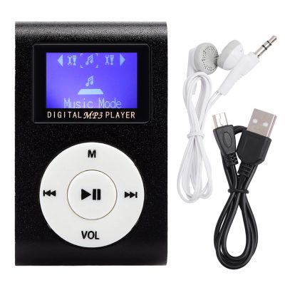 BTSEURY Mini Clip MP3 with LCD Screen,Classic Portable Metal Body Music Player Support Memory Card, Includes 3.5mm Earphone