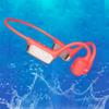 DHBY Swimming Headphones Bone Conduction Open Ear Headset MP3 Player Built-in 32G Memory IP68 Underwater Waterproof Stereo Bluetooth Earphone LED Screen for Driving Bicycling Running Skiing-S10 Red
