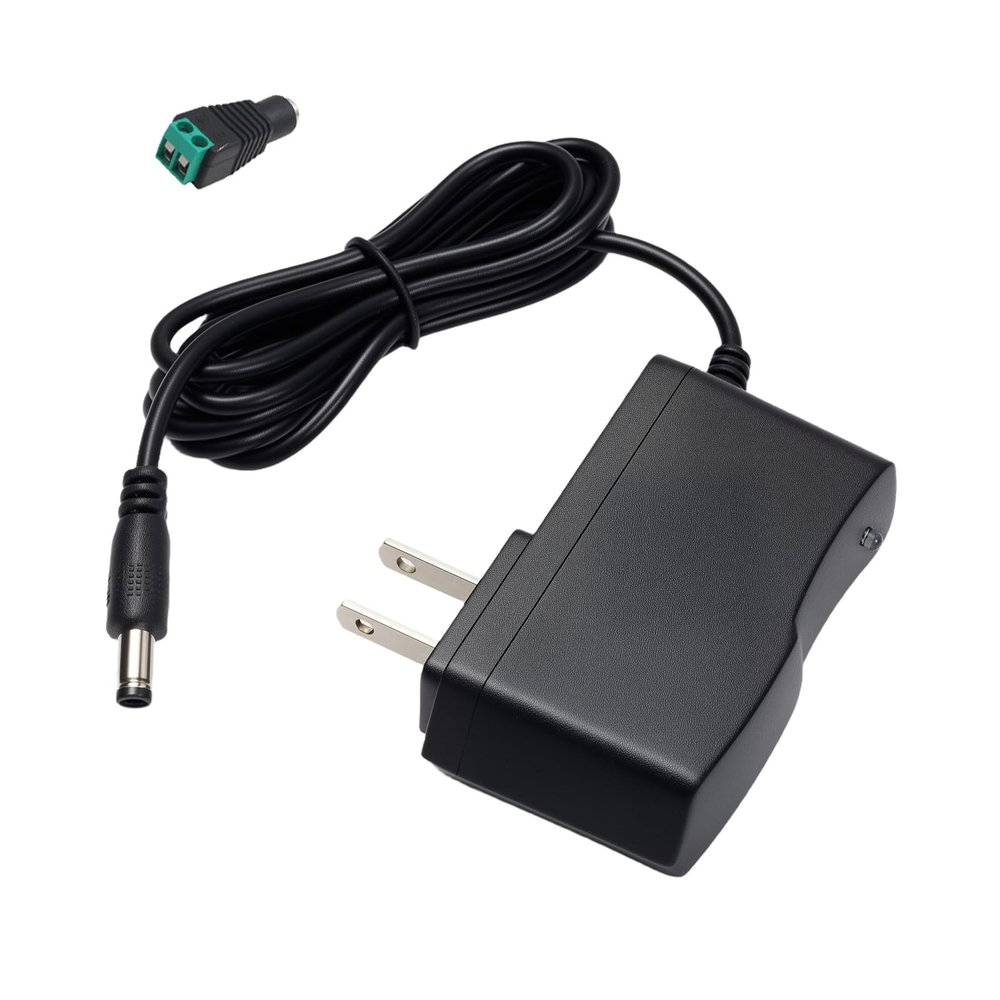 12V 1A DC Power Supply 12W Adapter 100-240V 50-60Hz AC to DC Converter Transformer 5.5x2.5/2.1mm Plug 12 Volt 1 Amp 0.5A Power Adapter for LED Strip Light Speakers CCTV Camera