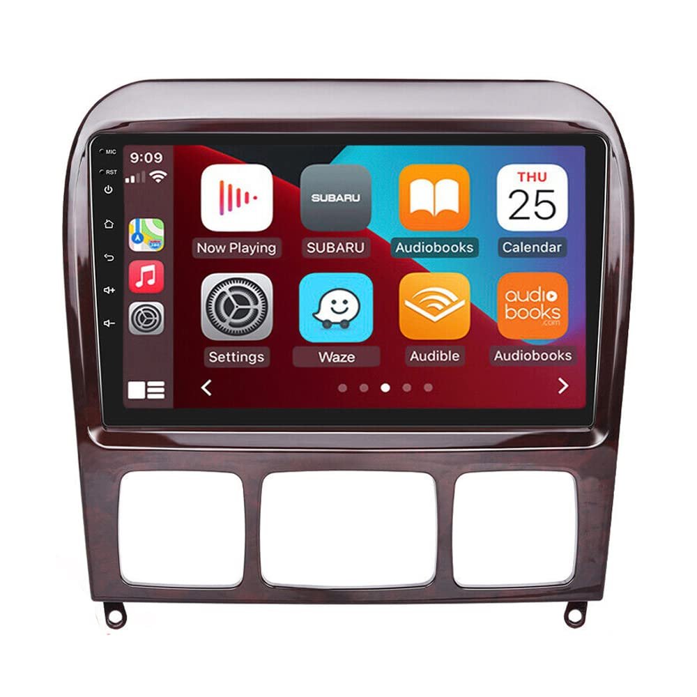 4G+64G Car Stereo for Mercedes Benz S-Class 1999-2007 W220 S280 S320 S350 S400 S430 S500 S600 S55 AMG Apple Carplay Android Auto 9'' Touch Screen Bluetooth Radio with GPS WiFi Audio Camera