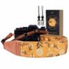 Padwa Lifestyle Camera Strap - 2" Full Grain Leather Ends Camera Straps for Photographers, Vintage Embroidered Cotton Weave Soft Suede Fabric Padded Strap Quick Release fits All Cameras view 1