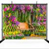 chnywork 10x8ft Spring Garden Backdrop Blooming Flowers Wooden Chair Summer Garden Background Natural Scenic Birthday Wedding Baby Shower Party Decor Photo Booth Studios Props Wallpaper view 3