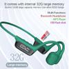 DHBY Swimming Headphones Bone Conduction Open Ear Headset MP3 Player Built-in 32G Memory IP68 Underwater Waterproof Stereo Bluetooth Earphone LED Screen for Driving Bicycling Running Skiing-S10 Green view 2