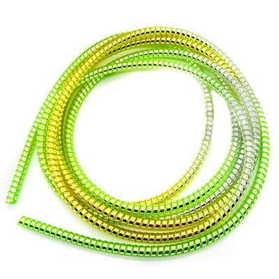 DirectNine Basics Cable Protector, 1.4M Charger Cable Protector Data Cable Protective Sleeve Headphone Cable Protector for USB Data Cable(Yellow Green Silver), Medium, Transparent, C-2556