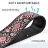Padwa Lifestyle Pink Flower Camera Strap - 2" Full Grain Leather Ends Camera Straps for Photographers, Vintage Embroidered Cotton Weave Soft Suede Fabric Padded Strap Quick Release fits All Cameras view 3