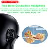 DHBY Swimming Headphones Bone Conduction Open Ear Headset MP3 Player Built-in 32G Memory IP68 Underwater Waterproof Stereo Bluetooth Earphone LED Screen for Driving Bicycling Running Skiing-S10 Black view 2
