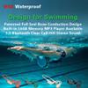 DHBY Swimming Headphones Bone Conduction Open Ear Headset MP3 Player Built-in 32G Memory IP68 Underwater Waterproof Stereo Bluetooth Earphone LED Screen for Driving Bicycling Running Skiing-S10 Black view 4