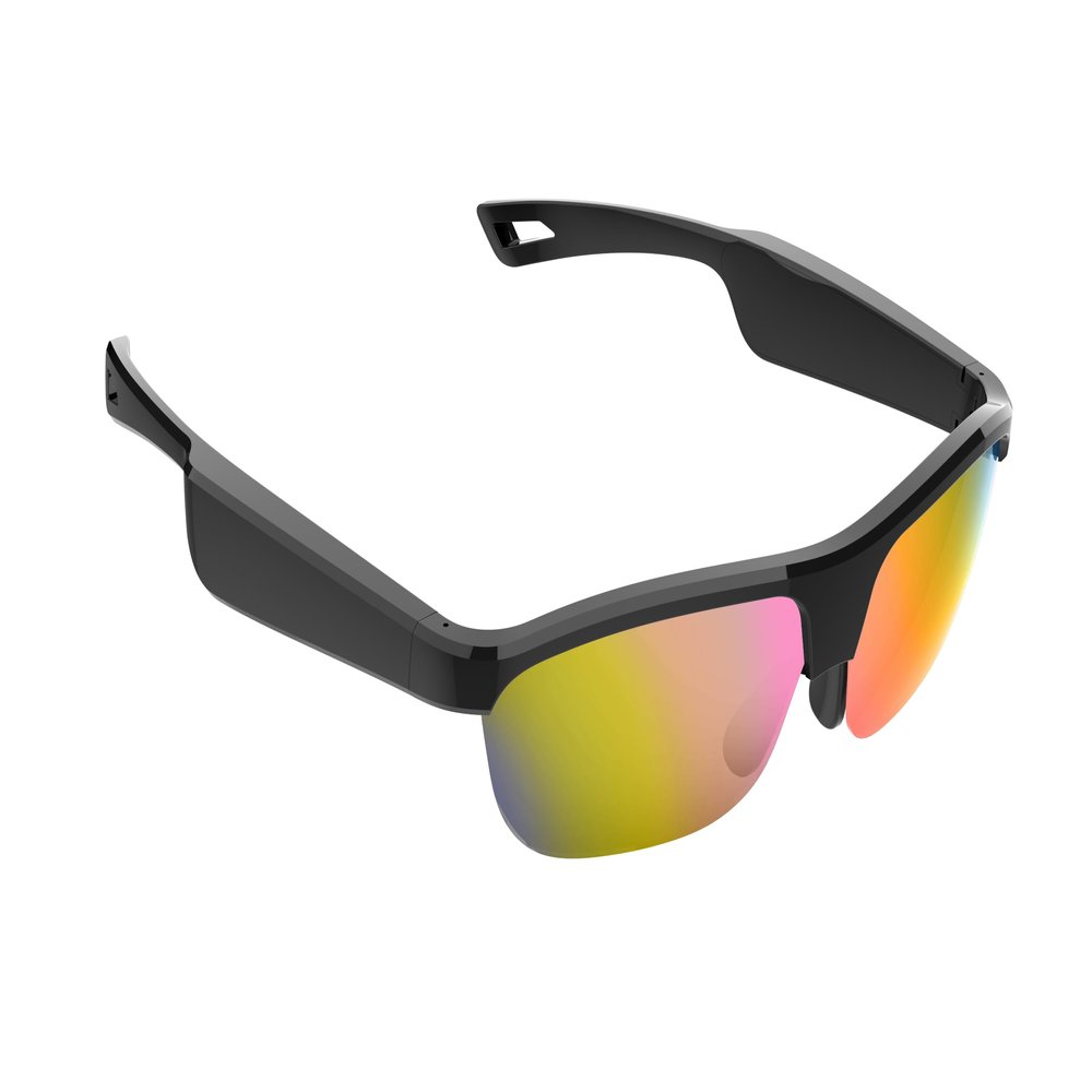 SkyGenius Smart Glasses with Bluetooth Speaker, Polarized UV Protection Bluelight Sunglasses Voice Control Smart Glasses for Men Women -Yellow