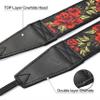 Padwa Lifestyle Camera Strap - 2" Full Grain Leather Ends Camera Straps for Photographers, Vintage Embroidered Cotton Weave Soft Suede Fabric Padded Strap Quick Release fits All Cameras view 2