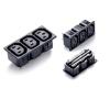 ELCOKITEX Power Strip AC 250V 10A C13 3 Pins 3 Outlets Inlet Module Plug Power Connector Socket Straight AC-102-DL view 1