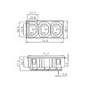 ELCOKITEX Power Strip AC 250V 10A C13 3 Pins 3 Outlets Inlet Module Plug Power Connector Socket Straight AC-102-DL view 2