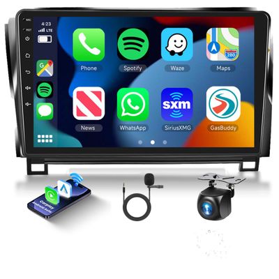 [8 CORE 4G+64G] for Toyota Tundra 2007-2013 & Toyota Sequoia 2008-2018 Car Radio with Wireless Carplay/Android Auto, 10.1 Inch Android 13 Car Stereo, Bluetooth, GPS Navi, WiFi, SWC, Backup Camera