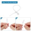 MECCANIXITY 500Pcs 6 Inch 40 Lbs Mounting Head Cable Zip Ties with Screw Hole Self-Locking Nylon Cable Tie 0.14" Wraps for Cord Management, White view 4