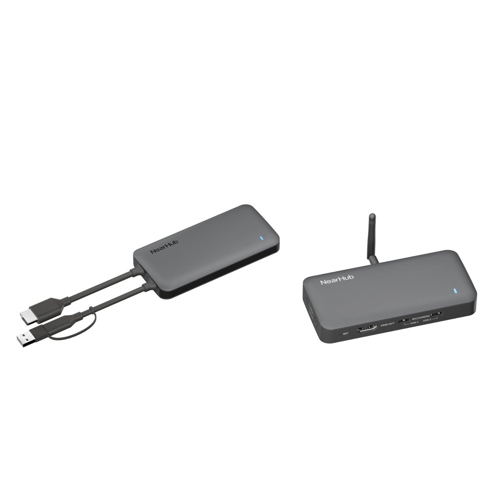 NearHub Wireless HDMI Display Dongle Adapter Transmitter Tail & Air Kit - Plug & Play, Simultaneously Connect Microphone, Camera, Smart Whiteboard or TV for BYOM Hybrid Meeting,for NearHub S Board