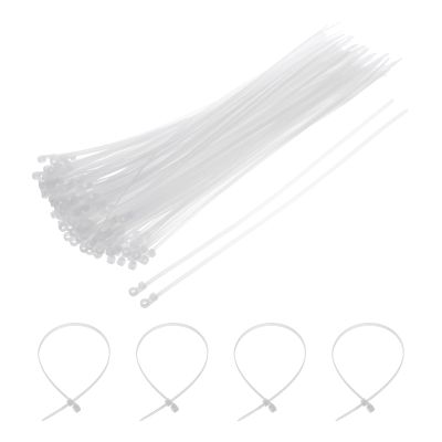 MECCANIXITY 250Pcs 12 Inch 48 Lbs Mounting Head Cable Zip Ties with Screw Hole Self-Locking Nylon Cable Tie 3/16" Wraps for Cord Management, White