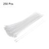 MECCANIXITY 250Pcs 12 Inch 48 Lbs Mounting Head Cable Zip Ties with Screw Hole Self-Locking Nylon Cable Tie 3/16" Wraps for Cord Management, White view 3