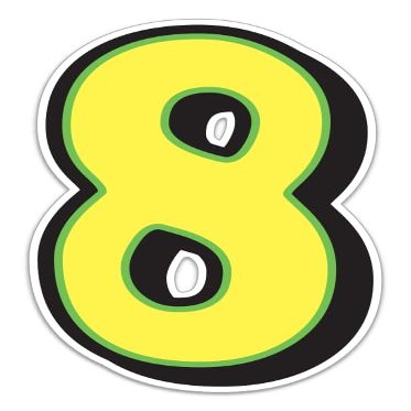 Magnetic Number 8 Sign 10" x 16" Yellow with Green Border - Pack of 2
