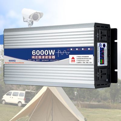 Efficient Power Inverter, 5000W 6000W Sine Wave Power Inverter,DC12/24/48/60/72V to AC 220V, Car Inverter,with Cooling Fans,for RV Truck,Camping,Outdoor Working,6000W-72V