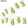 Magnetic Number 0 Sign 10" x 16" Yellow with Green Border - Pack of 4 view 3