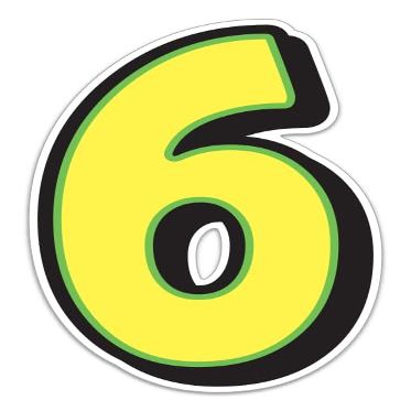 Giant Magnetic Numbers 10" 16" - Bright Yellow with Green Border - .024 Magnetic Material for Mailbox Number, Vehicle Numbers, Garage Door Address Signs, Metal Surface Signage, Number 6 - Pack of 1