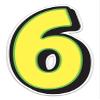 Giant Magnetic Numbers 10" 16" - Bright Yellow with Green Border - .024 Magnetic Material for Mailbox Number, Vehicle Numbers, Garage Door Address Signs, Metal Surface Signage, Number 6 - Pack of 1 view 1