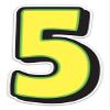 Magnetic Number 5 Sign 10" x 16" Yellow with Green Border - Pack of 4 view 1