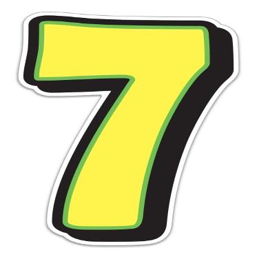 Magnetic Number 7 Sign 10" x 16" Yellow with Green Border - Pack of 2