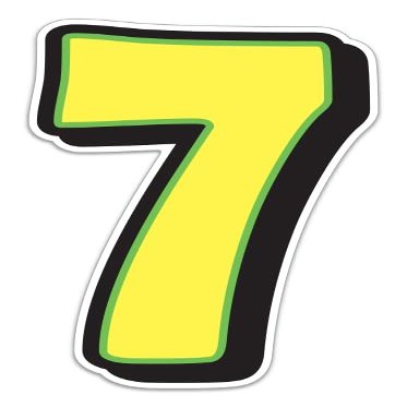 Magnetic Number 7 Sign 10" x 16" Yellow with Green Border - Pack of 2