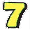 Magnetic Number 7 Sign 10" x 16" Yellow with Green Border - Pack of 2 view 1