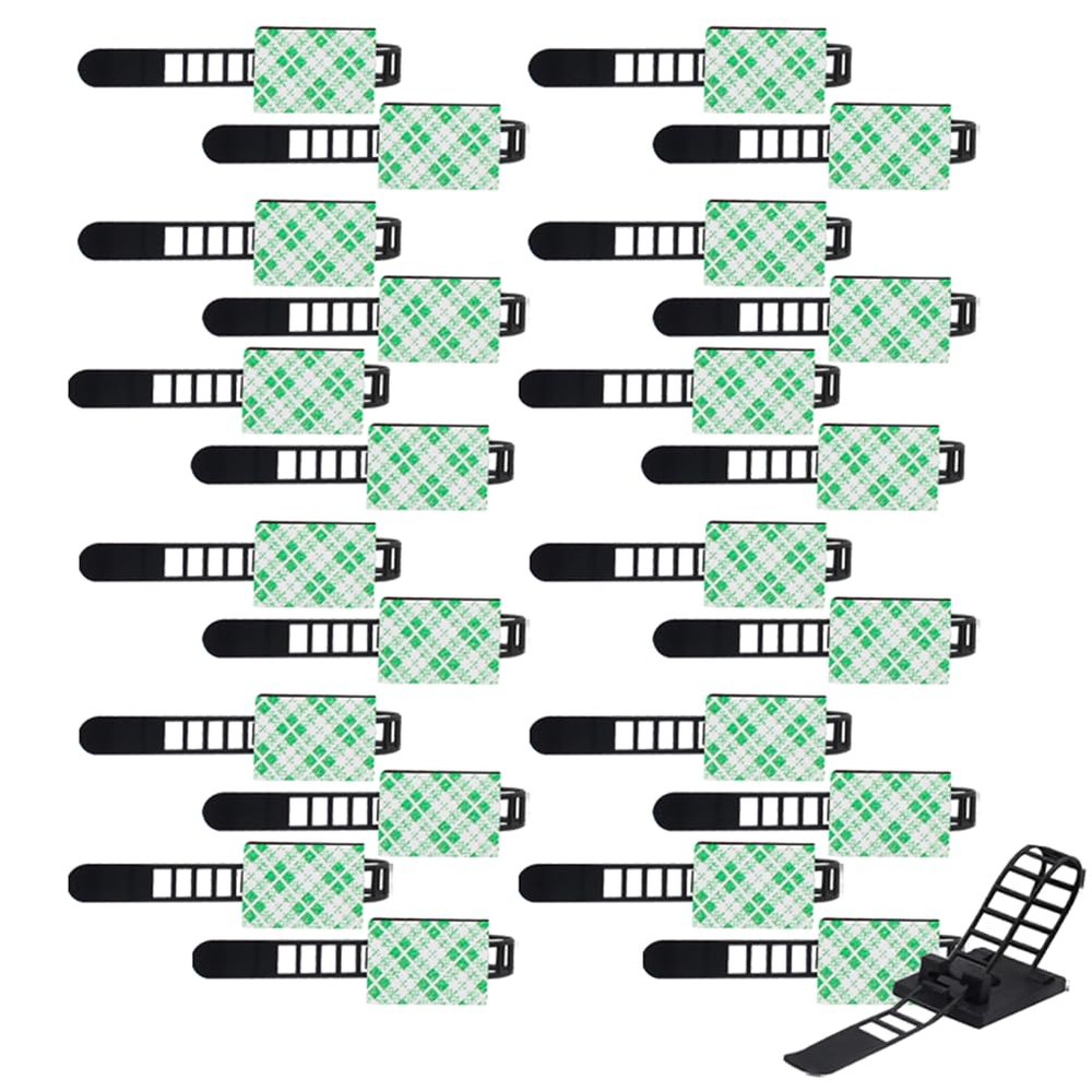 WELANGBN 25 Pieces Desk Wire Organizer Cable Ties Zip Ties Adhesive Cord Clips Cable Management Cord Keeper Desk Wire Management