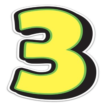 Magnetic Number 3 Sign 10" x 16" Yellow with Green Border - Pack of 1