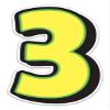 Magnetic Number 3 Sign 10" x 16" Yellow with Green Border - Pack of 1 view 1