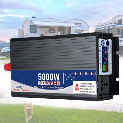 5000W 6000W Pure Sine Wave Power Inverter,12V 24V 48V 60V 72V to 220V DC to AC with AC Outlets,LCD Display,for Car RV Boat,Car Converter,Power Inverter,5000W-12V