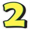 Magnetic Number 2 Sign 10" x 16" Yellow with Green Border - Pack of 2 view 1