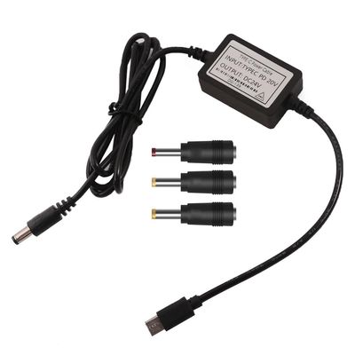 GRABLOOM USB C Type-C to 5.5x2.1mm 2.5x0.7mm 3.5x1.35mm 4.0x1.7mm 24V Power Cable for Router LED Light Fan Any 24V Devices 5.5x2.1mm