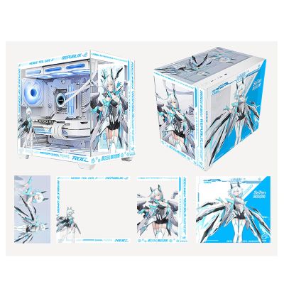 HDYDSSD Computer Cases,Mid-Tower PC Gaming Case ATX/M-ATX/ITX - Front I/O USB 3.0-270 Panoramic View Tempered Glass Panel - 10 Fan Positions