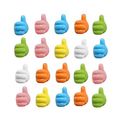 20Pcs Cable Clips, Fun Cord Holders, Silicone Thumb Wall Hooks, Cord Organizer for Desk Wall Car Nightstand, Cord Clips, Wire Holders, Phone USB Charger Cable Management, Key Hanger