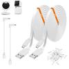 2 Pack 30ft Power Extension Cable Compatible with Wyze Cam v4,Wyze Cam Pan v3,Wyze OG,Wyze Cam v3 and v3 Pro Security Camera - 9m Long Flat USB to Micro USB Charging Cord with L-Shaped Adapter, White view 1