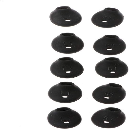 10 Pcs Black Soft Silicone Ear Pads Eartips, Compatible for WI-SP500, for Samsung S7 S6 Edge 9200 Level U in-Ear Headphones Earphone Earpads and Accessories